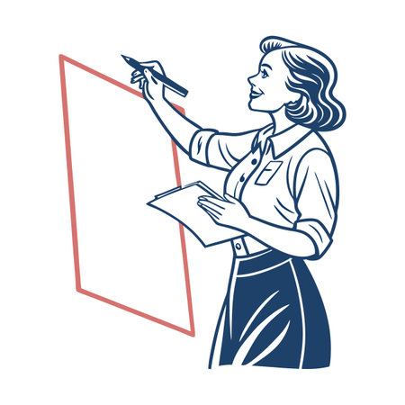 Engaging Teacher Using Marker for Explanationのイラスト素材