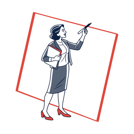 Elegant Teacher Giving a Professional Lectureのイラスト素材