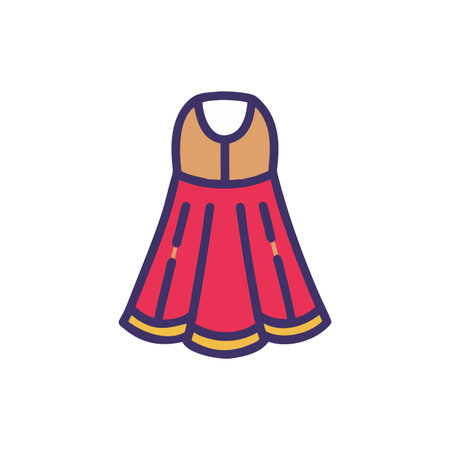 Chic Lehenga Illustration for Cultural Celebrationsのイラスト素材