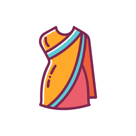 Stylish Saree Concept for Fashion Loversのイラスト素材