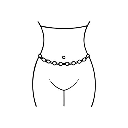 Chic Waist Chain Design for Stylish Outfitsのイラスト素材