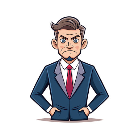 Sharp Executive in Professional Business Suitのイラスト素材