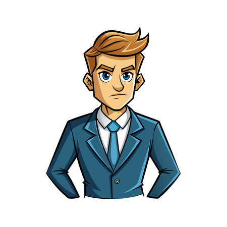 Successful Business Visionary in Sharp Suitのイラスト素材