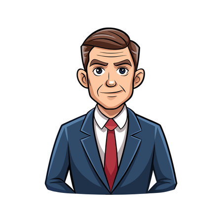 Stylish Business Executive in Polished Suitのイラスト素材