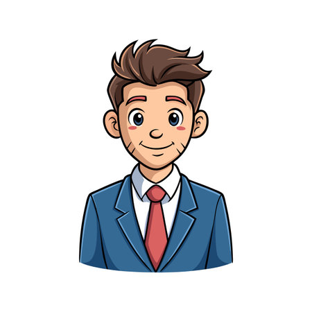 Dapper and Confident Entrepreneur Smilingのイラスト素材