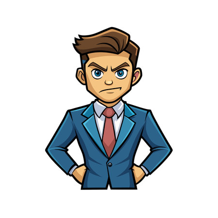 Determined Entrepreneur in Formal Attireのイラスト素材