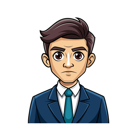 Executive in Classic Suit Demonstrating Focusのイラスト素材