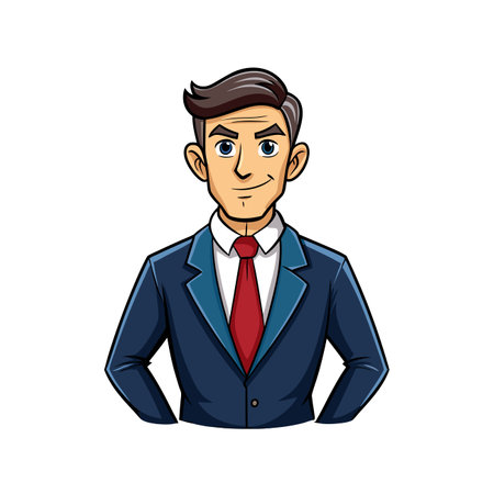 Distinguished Executive in Tailored Suitのイラスト素材