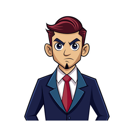 Astute Negotiator in Formal Attireのイラスト素材