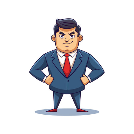 Powerful Business Executive with Strong Stanceのイラスト素材