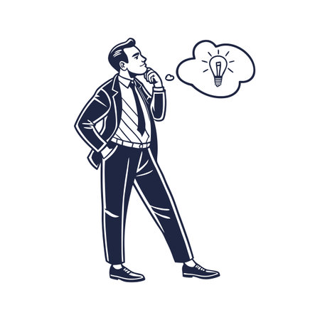 Successful Business Innovator with Confident Appearanceのイラスト素材