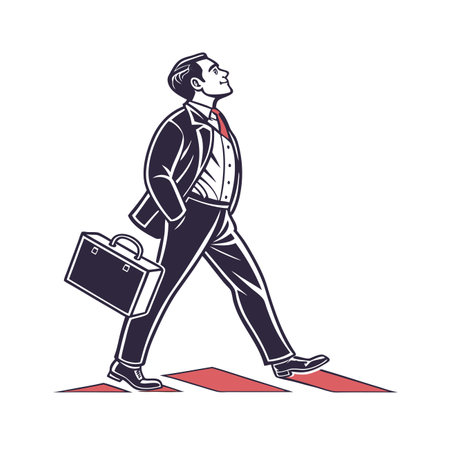 Dynamic Corporate Executive in Sleek Suitのイラスト素材