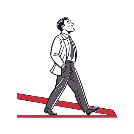 Dynamic Corporate Leader in Classic Suitのイラスト素材