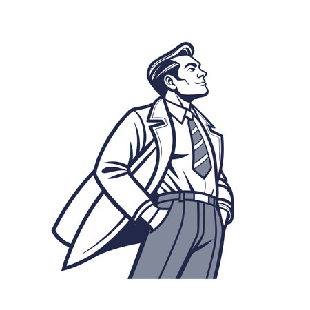 Successful Banking Executive in Formal Attireのイラスト素材