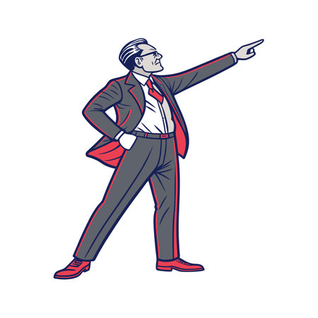 Confident Senior Business Leader in Formal Wearのイラスト素材