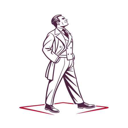 Dynamic Corporate Leader with Strong Lookのイラスト素材