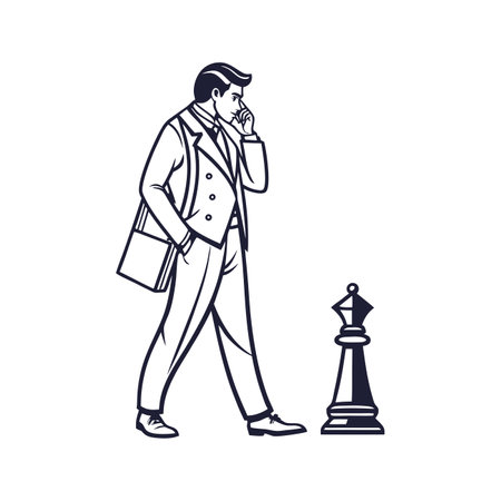 Creating Business Strategies in Elegant Suitのイラスト素材