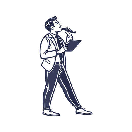Smart Suit Business Consultant with Professional Imageのイラスト素材