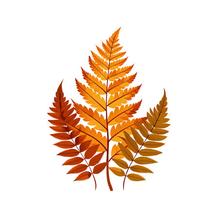 Elegant Autumn Fern Plant Designのイラスト素材