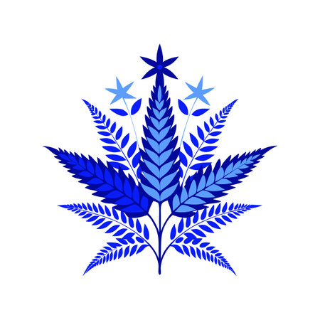 Charming Blue Star Fern in Natureのイラスト素材