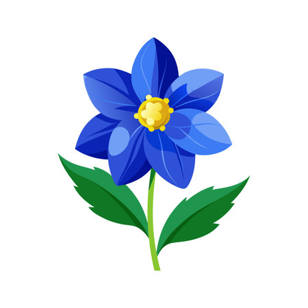 Charming Blue Delphinium Plant Designのイラスト素材