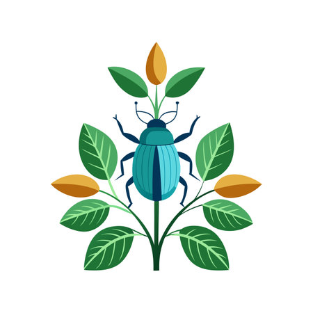 Charming Beetle Plant in Natureのイラスト素材