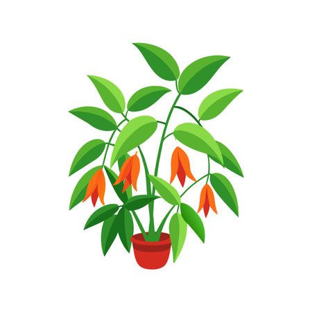 Stunning Columnea Showcasing Bright Flowersのイラスト素材