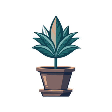 Stylish Cast Iron Plant Designのイラスト素材