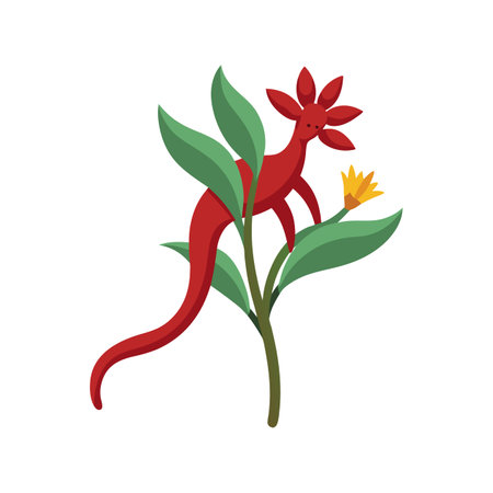 Elegant Kangaroo Paw Plant Designのイラスト素材