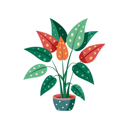 Charming Polka Dot Plant Artworkのイラスト素材