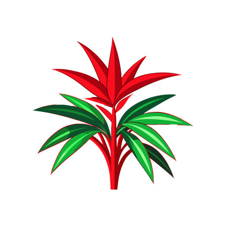 Stylish Red Edge Dracaena Plant Designのイラスト素材