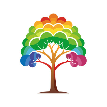 Charming Rainbow Eucalyptus Plant Graphicのイラスト素材