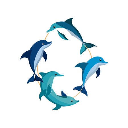 Charming String of Dolphins for Home Decorationのイラスト素材