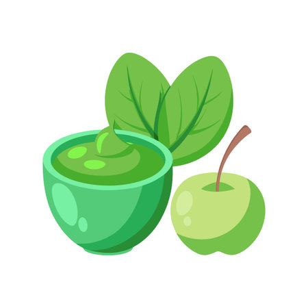 Nutritious Apple Spinach Puree Recipeのイラスト素材