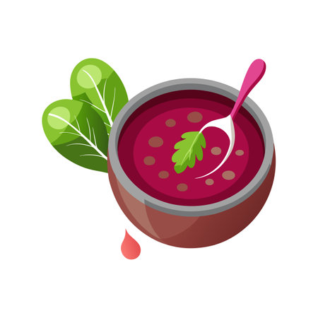 Nutritious Beetroot Soup Dishのイラスト素材