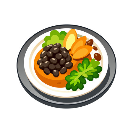 Creative Black Beans Carrot Mashのイラスト素材