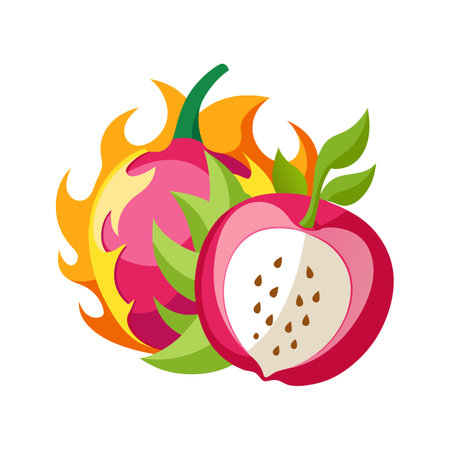 Delicious Dragon Fruit Apple Mashのイラスト素材