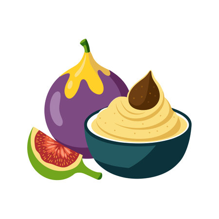 Delicious Fig Banana Mash Mealのイラスト素材