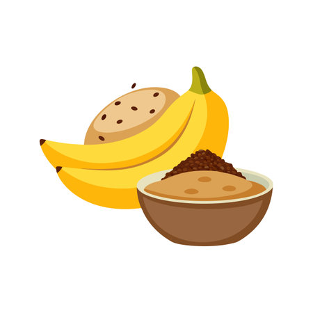 Savory Flaxseed Banana Mash Mealのイラスト素材