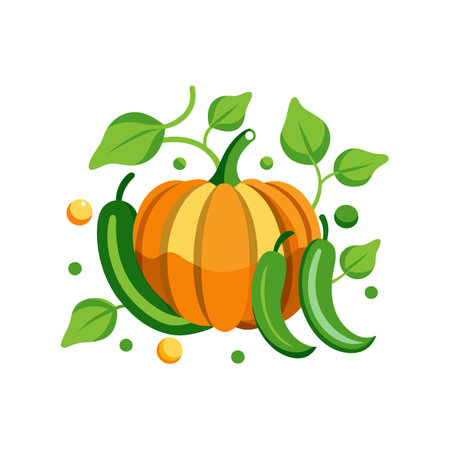 Nutritious Pumpkin Green Bean Blendのイラスト素材
