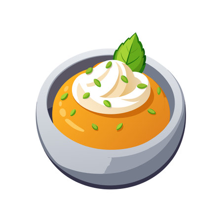 Nutritious Mashed Pumpkin with Coconut Creamのイラスト素材