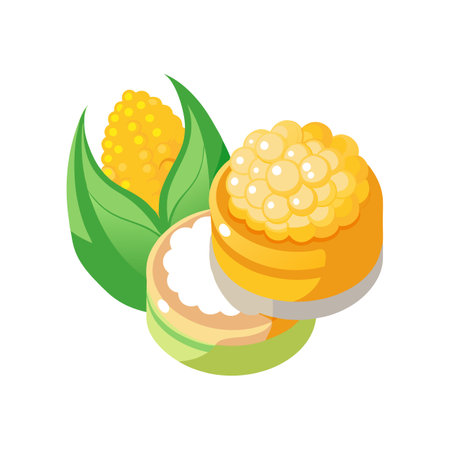 Creamy Sweet Corn Rice Cakes for Healthy Snacksのイラスト素材