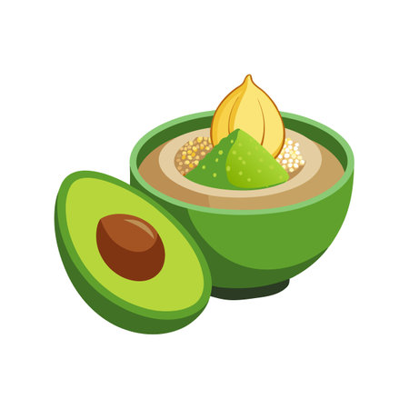 Savory Sorghum Avocado Puree for Healthy Eatingのイラスト素材