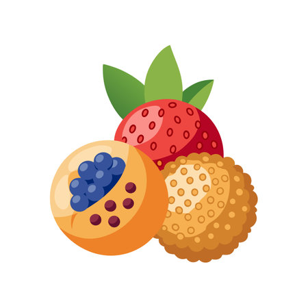 Savory Quinoa Fruit Bites for Healthy Eatingのイラスト素材
