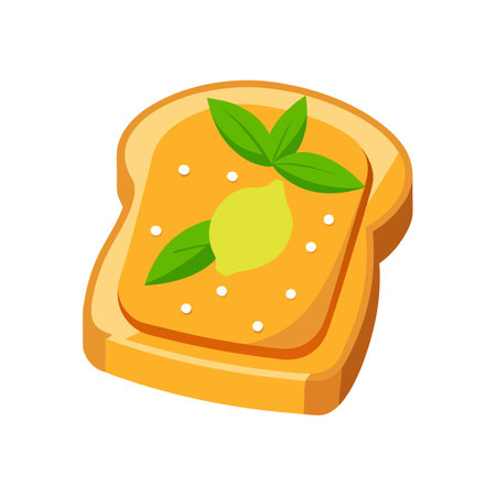 Tasty Whole Wheat Toast with Mashed Mangoのイラスト素材