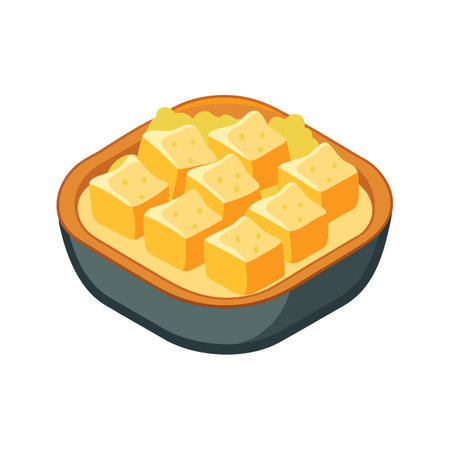 Nutritious Soft Scrambled Tofu for Breakfastのイラスト素材