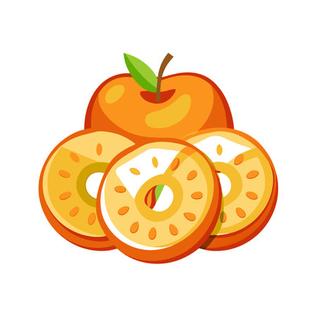 Baked Apple Rings Healthy Snackのイラスト素材