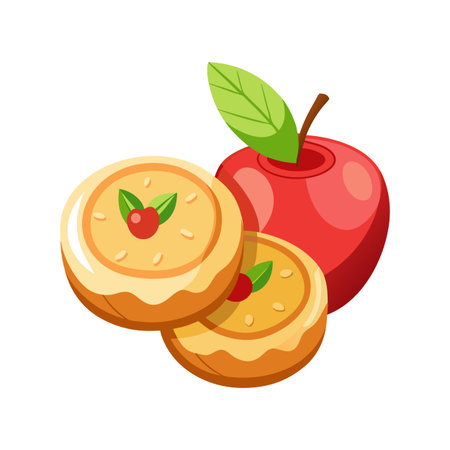 Creative Baked Mashed Apple Slicesのイラスト素材
