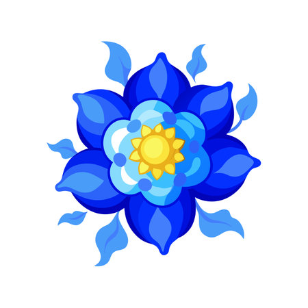 Charming Blue Mist Flower Vector Designのイラスト素材