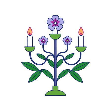 Elegant Candelabra Primrose Flower Designのイラスト素材